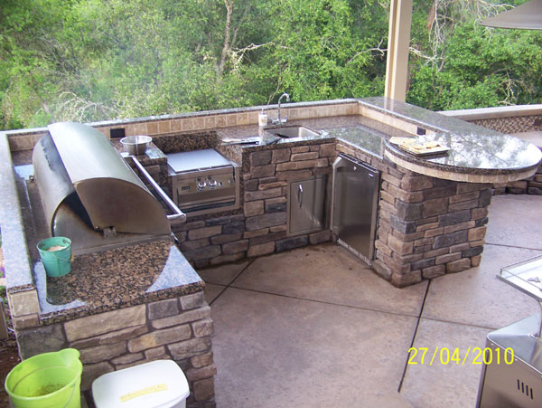 Custom Stone and BBQ Outdoor Kitchen Sacramento