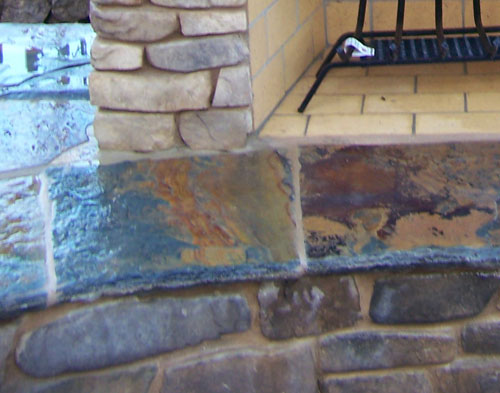 Outdoor Kitchen Concrete Design Flagstone, Bold Rock Stone Concrete Design