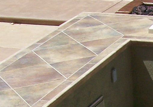 Custom Outdoor Kitchen Tile Countertop