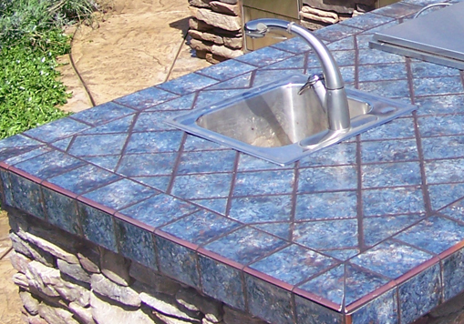 Outdoor Kitchen Tile Countertop Custom Outdoor Kitchen Tile Countertop