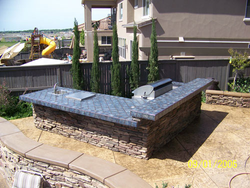 Outdoor Kitchen Sacramento, CA Custom Tile Outdoor Kitchen Sacramento, CA