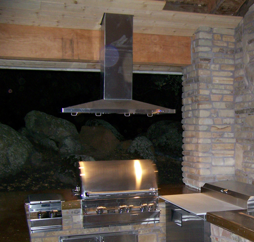 Outdoor Kitchen Sacramento, CA Custom BBQ with Hood Sacramento, CA