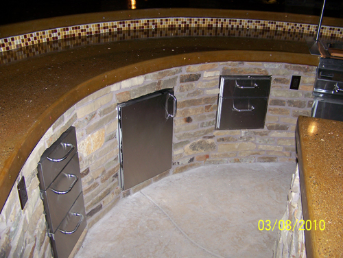 Outdoor Kitchen Sacramento, CA Custom in laid tile Decorative Custom Sacramento, CA